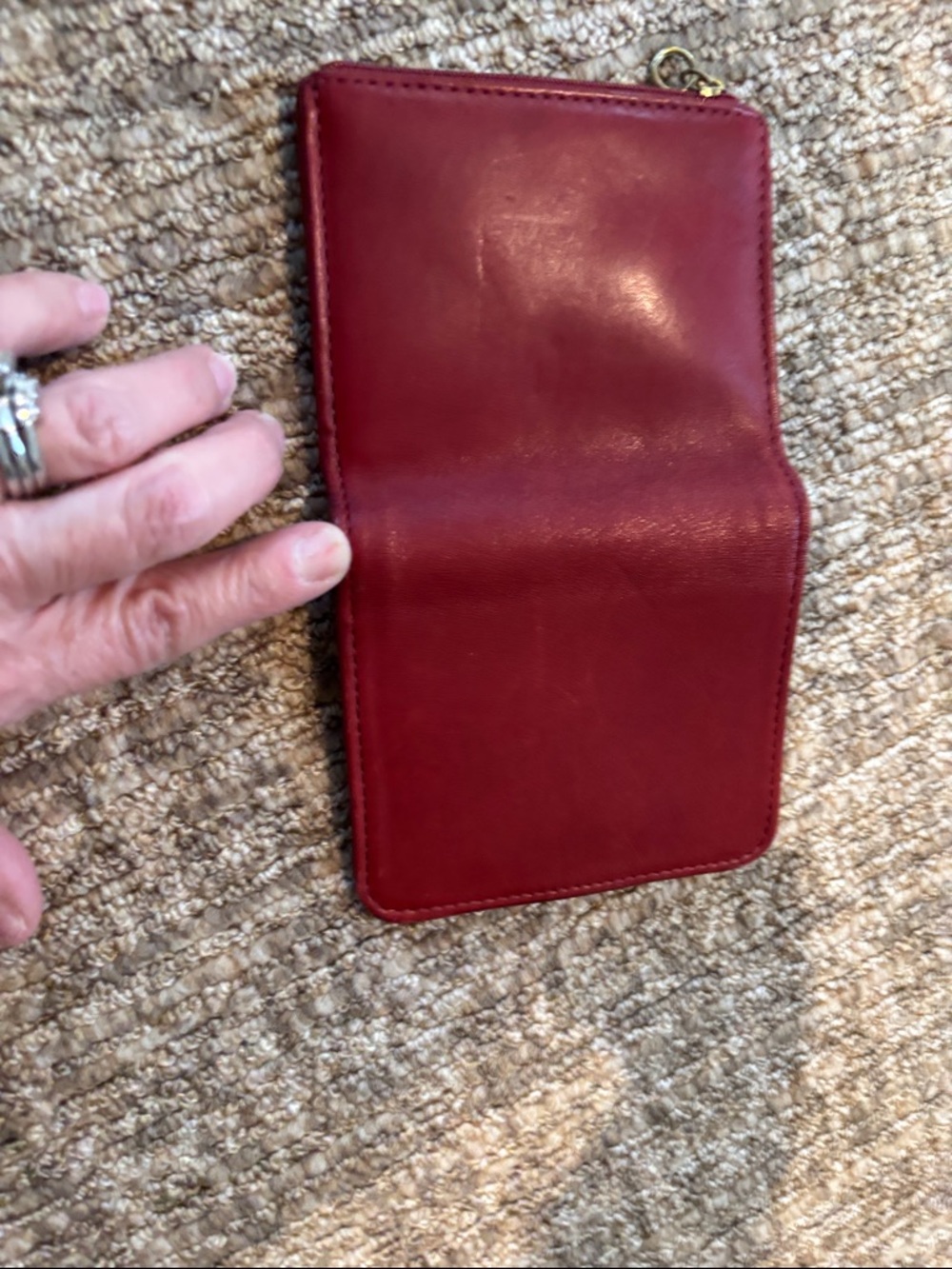 Vintage Coach Donated Compact Red Leather Zip Wallet - Picture 4 of 6